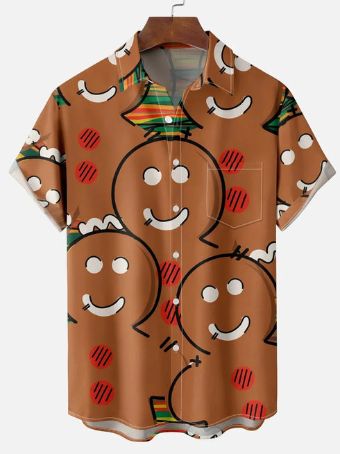 Men's Christmas Funny Graphic Short Sleeve Hawaiian Shirt